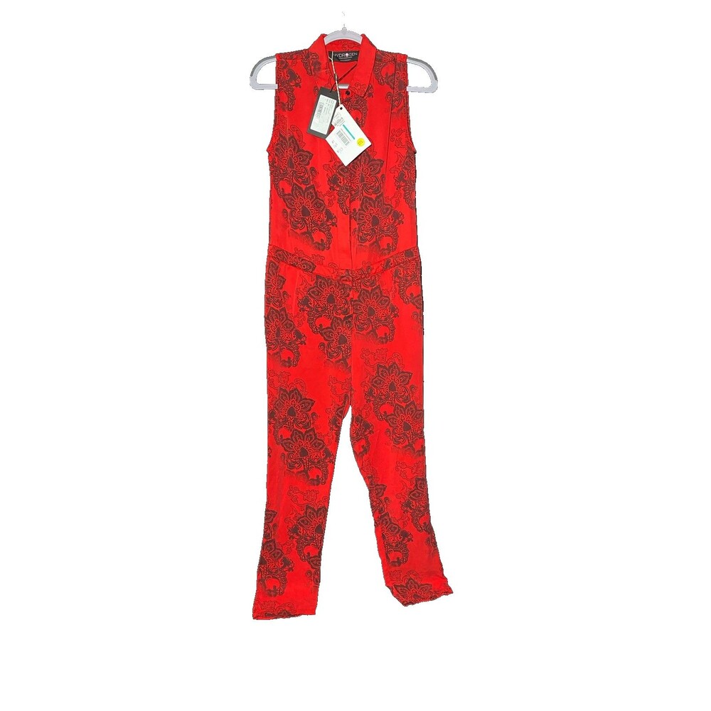 Hydrogen Red Flowers Women's Jumpsuit Small NWT - Brand New